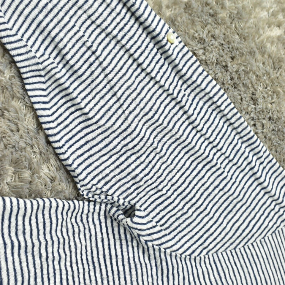 Blusa Top Adrienne Vittadini Para Mujer Talla Grande 1X Manga 3/4 Azul Rayas Lino Foto 3 de 4