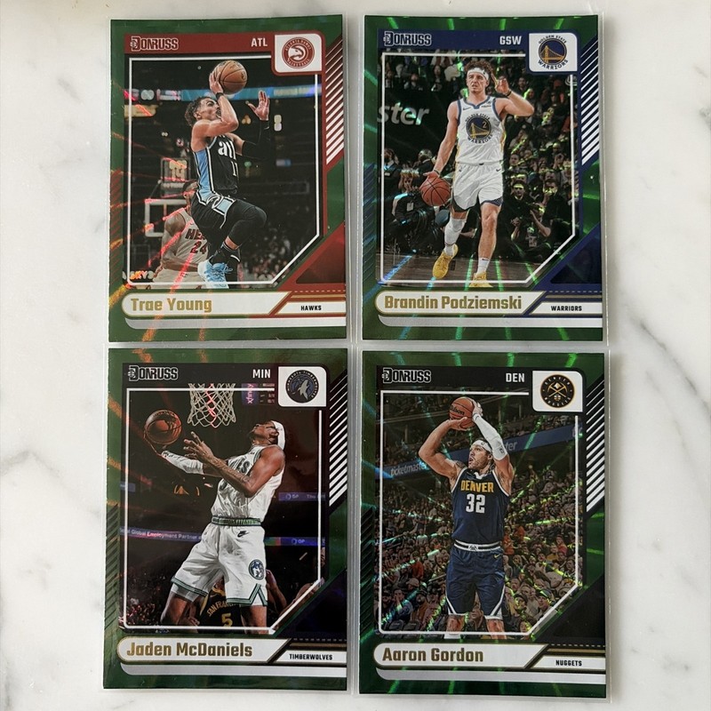 2024-25 Donruss Green Laser NBA Lot Podziemski Trae Young McDaniels Gordon