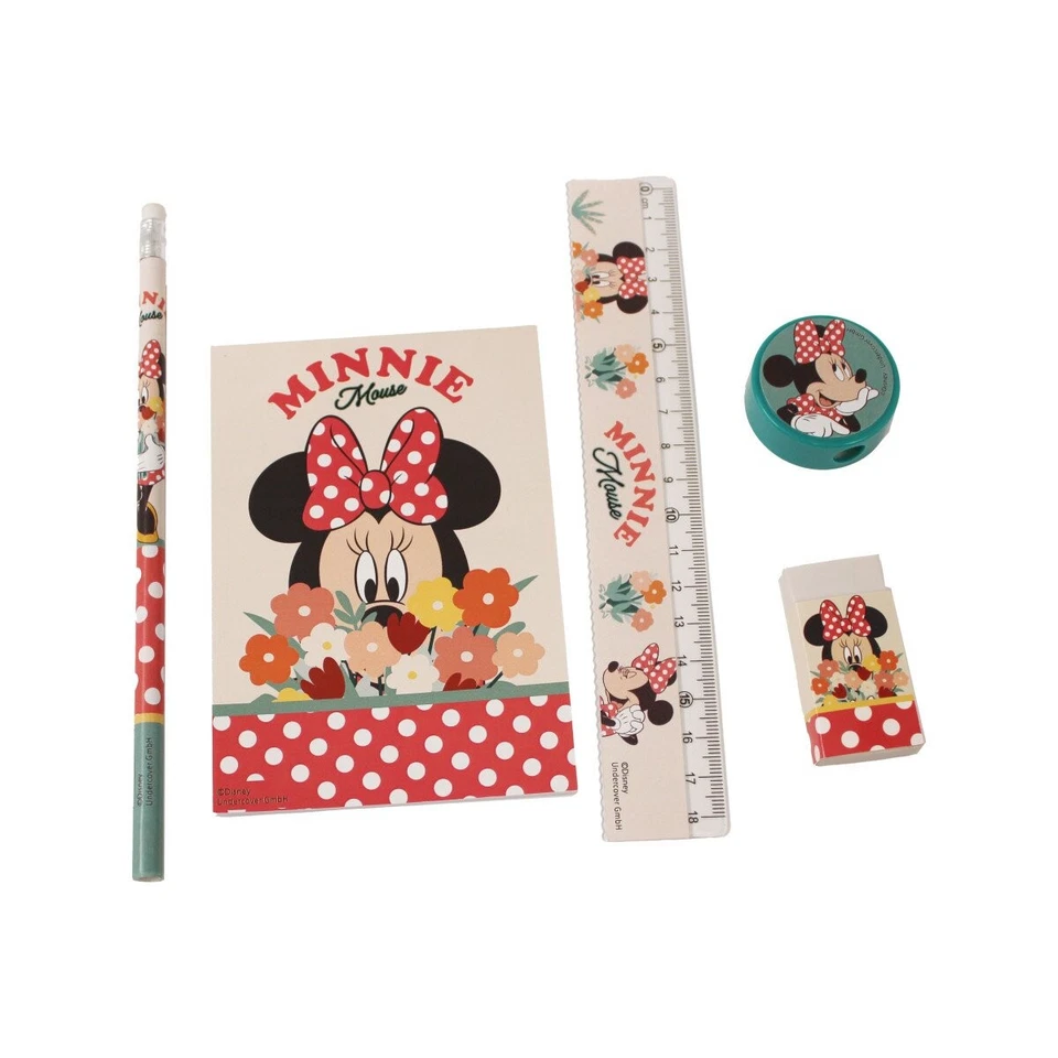 Minnie Maus Schreibset 5-teilig Floral Schule Disney Mädchen