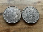 US Morgan Silver Dollars 2 coins circulated details Pre 1904 Lot F13