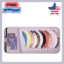 Car Sun Visor CD Case Holder Vehicle Organizer with 12 DVD Storage Sleeves