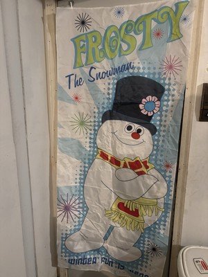 Nylon Frosty The Snowman House Garden Flag Approx 69 X 31