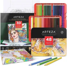 Arteza Professional Colored Pencils, High Pigment Assorted Colors 48 Pack