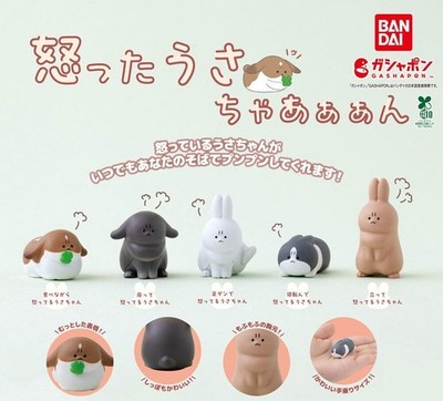 Angry Rabbit Punpun Usachan Capsule toy Complete Set of 5 Gashapon