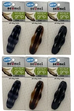 Pack of 6 Hair Clips – Scunci Tortoise No-Slip Grip Twist Barrette