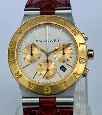 Bvlgari Diagono Flyback Chronograph Men Watch Quartz w Date  ref.CH35SG,Bezel GP