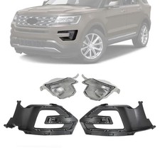Front Fog Driving Lights W/Bezels Set 4pcs for 2016-17 Ford Explorer Replacement