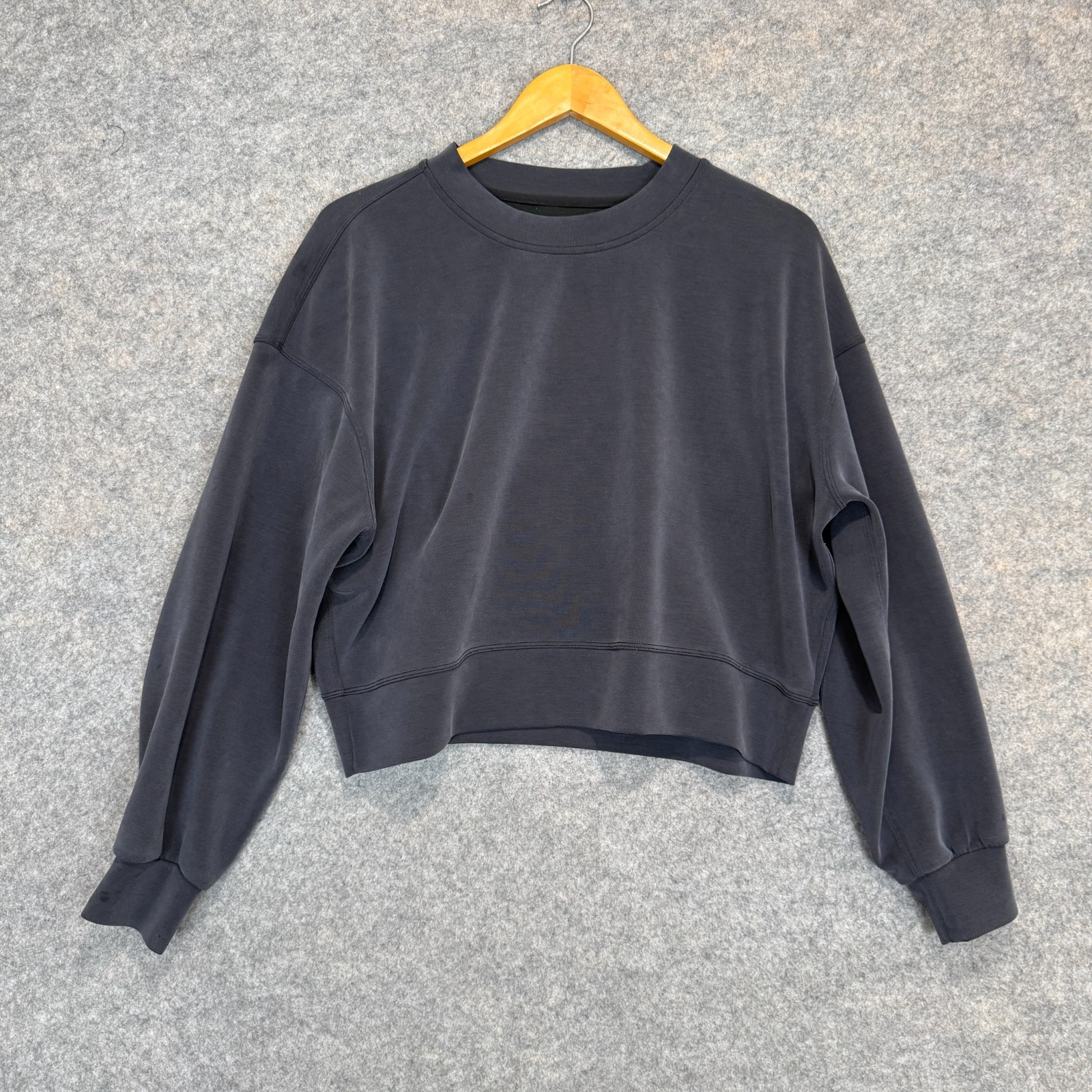 Lululemon Softstreme Perfectly Oversized Crop Sweatshirt Womens 6 Blue lw3gl9s