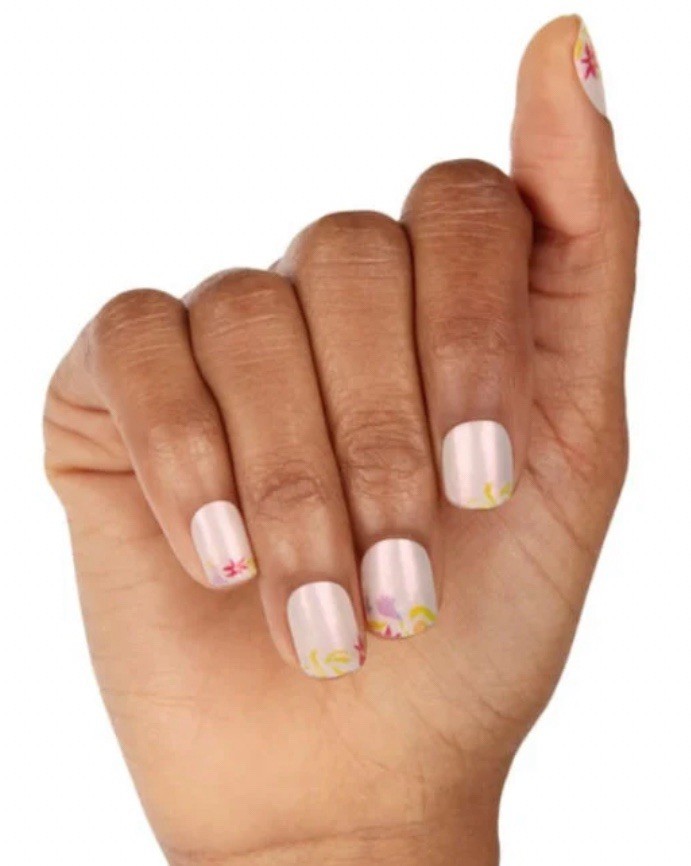 Color Street Nail Polish Strips~Spark Of Nature~Fuchsia Flashed White Floral