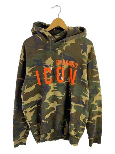 Felpa con cappuccio DSQUARED2 S cotone verde mimetica usata