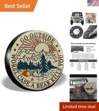 Durable Black Polyester Spare Tire Cover - Fit for Trucks, SUVs, Trailers 15"