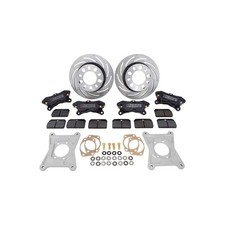 Strange Brake System Ford 8.8 In 4 Piston Caliper 11.250 In Slotted Iron Rotor