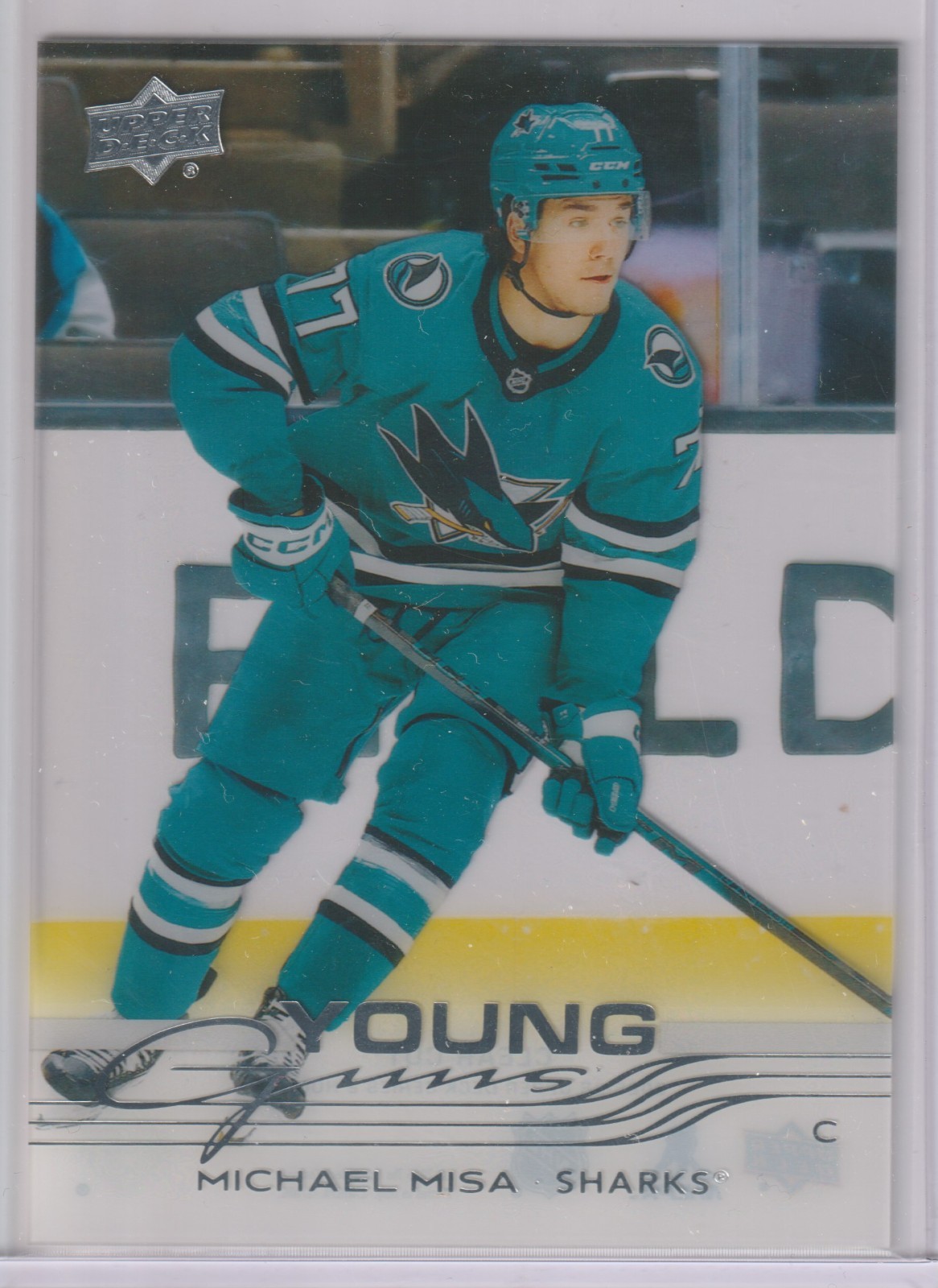 25-26 MICHAEL MISA RC UPPER DECK S2 YOUNG GUNS CLEAR CUT ROOKIE #487 1:144