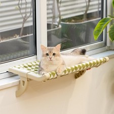 Window Sill Perch for Indoor Cats, -Step Sliding Clamping Slot Adjustment Win...