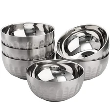 Cedilis 6 Pack SUS304 Stainless Steel Cereal Bowls, 28oz Double-Walled Insula...
