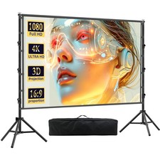 150 inch Outdoor Large Projector Screen with Stand,Portable Heavy 150 INCH