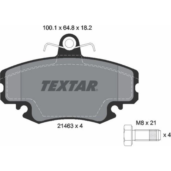 Textar 2146306 Bremsbelagsatz FüR Renault Dacia Peugeot Alpine Megane 19 Rapid-image