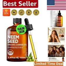3.4 Fl Oz Pure Neem Seed Oil - Hydrating Carrier Oil for Skin and Hair Care