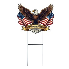4th of July Decorations Outdoor,25.1" 250th Anniversary Patriotic Eagle Metal...