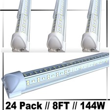 24PACK Led Tube Light 144w T8 8FT LED Shop Light Fixture 6500K 8 FOOT LED Bulbs