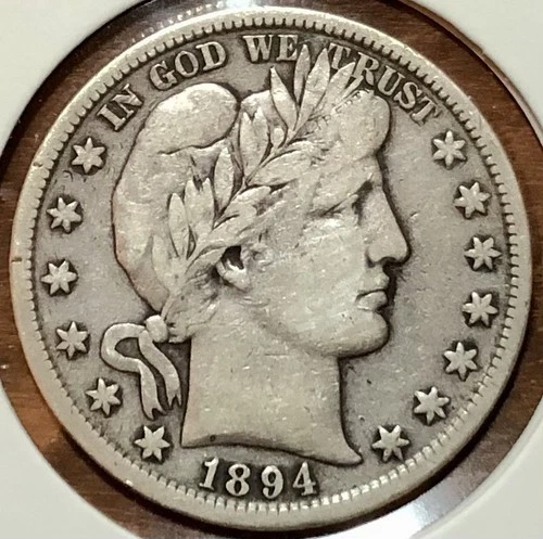 1894-S Barber Silver Half Dollar  50c Key Fate Fine Coin