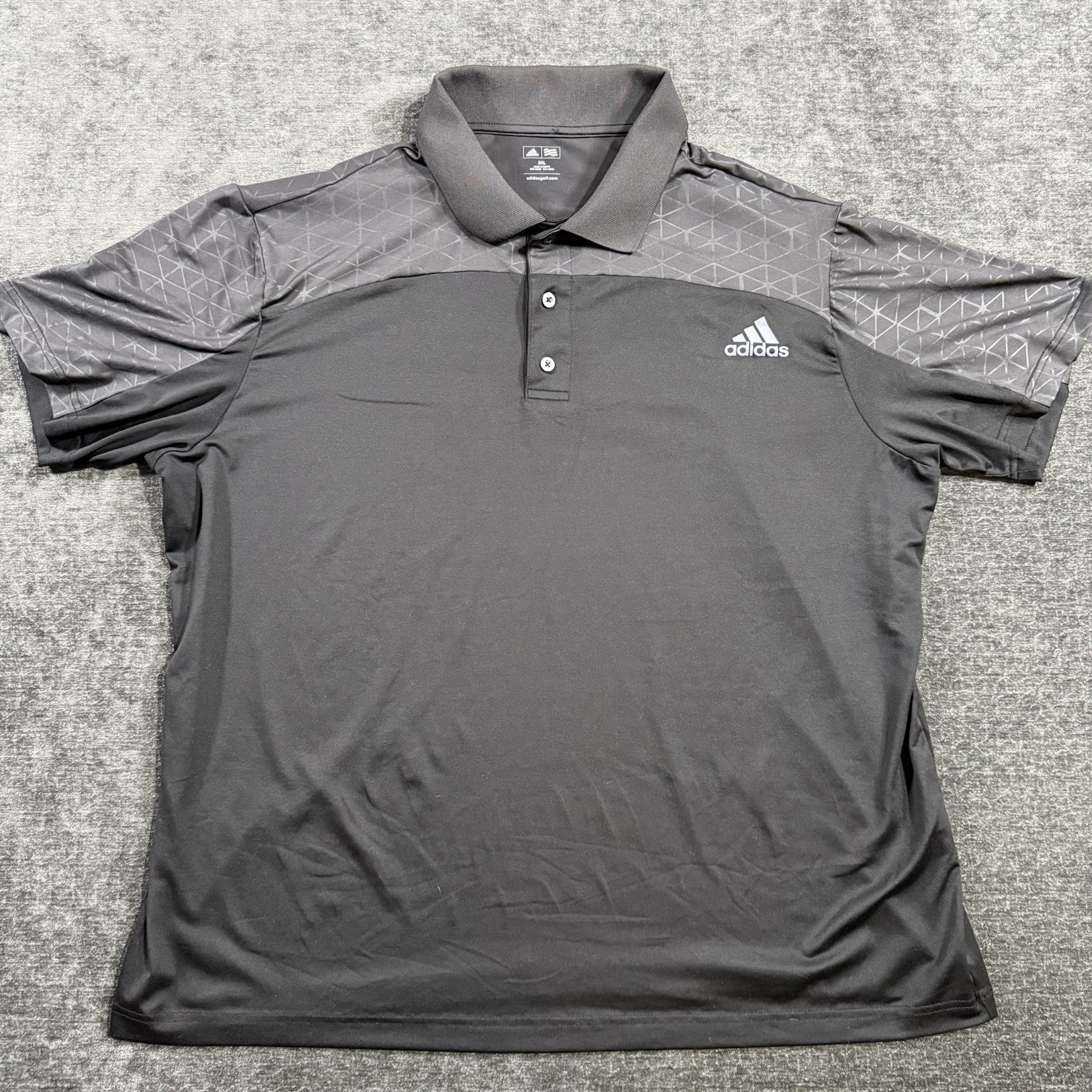 Adidas Golf Polo Shirt Men’s Size 3XL Black & Gray Casual Short Sleeve Stretch