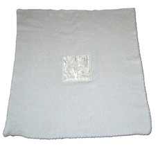 Barefoot Dreams Kashwere White Cuddle Laugh Play Baby Blanket Looped Edge 30x33"