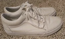 VANS Old Skool Shoes Sneakers Men 9 Women 10.5 True White Canvas Tie