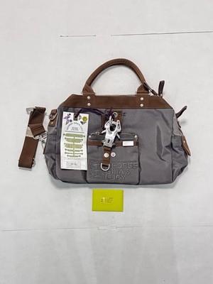 GGL George Gina & Lucy Gray & Brown Nylon Shoulder/Crossbody Bag New W/Tags