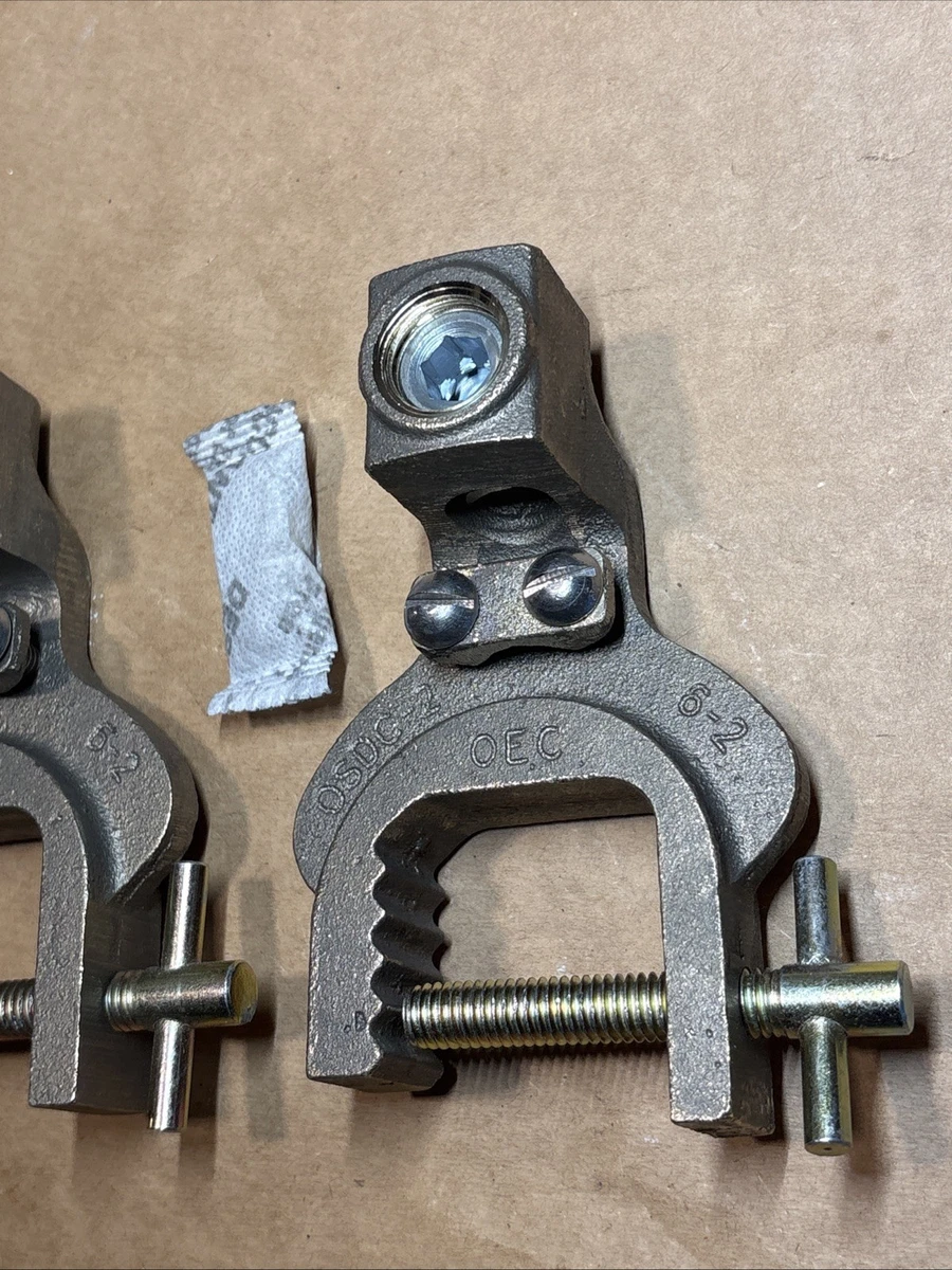 LOT OF 2 OEC OSDC-2 Grounding Clamp Connector 6 Solid to 2 Stranded photo 2