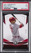 2021 PANINI CHRONICLES LTD PURPLE #1 MIKE TROUT 17/25 PSA 7