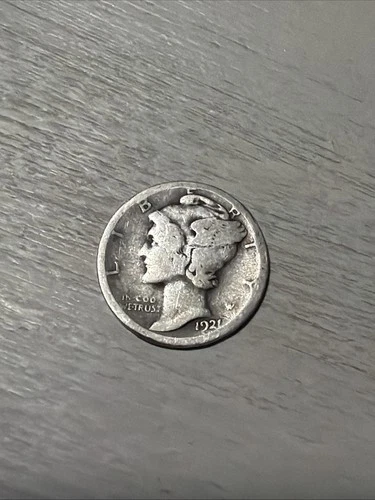 1921-D Denver Mint Silver Mercury Dime Fine Condition Key Date