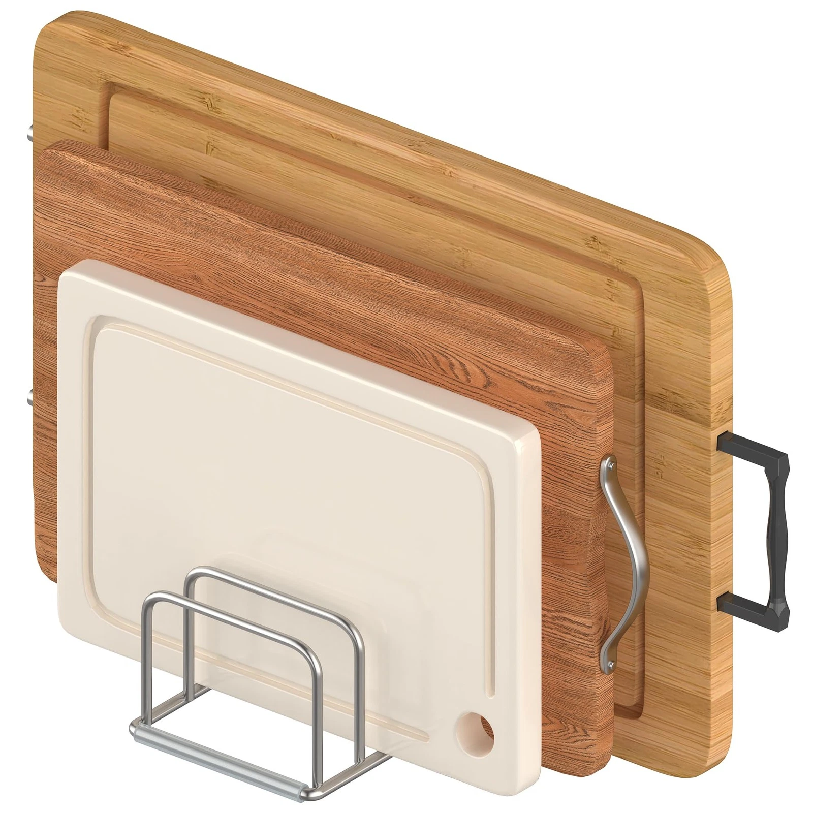 Cutting Board Organizer, 304 Stainless Steel Chopping Board Holder & Pot Pan ...