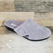 David Tate Cuddle Womens Slippers Sz 14 W Light Gray Adjustable Strap Closed Toe