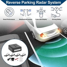 Car Vehicle Reverse Backup Radar System 4 Parking Sensors Gray