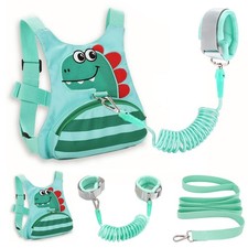 Toddler Leash for Kids-Baby Child Harness with Anti Lost Wrist Link Green