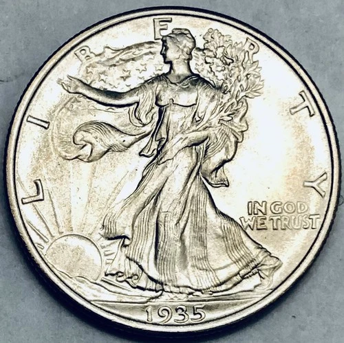 1935-P Walking Liberty Half Dollar AU/BU Details