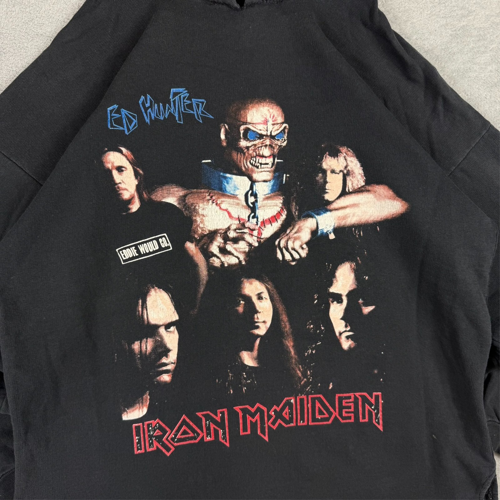 Vintage Iron Maiden 1999 Give Me Ed 'Til I'm Dead' Black Tour Large Hoodie image 4