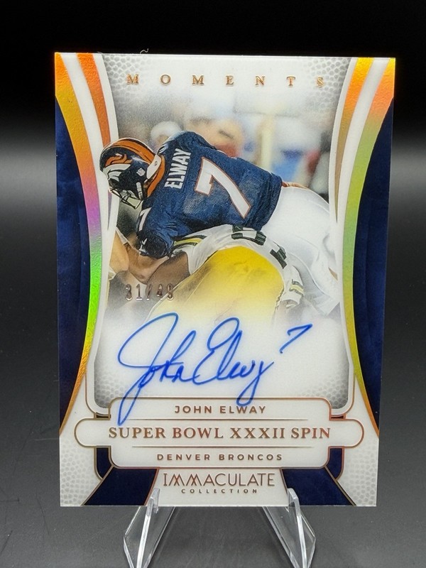 Panini 2025 Immaculate Moments Auto John Elway /49 #IMA-JEY Broncos