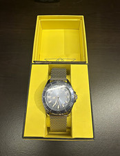 Invicta Men's Diver Quartz Watch Blue Dial/Bezel SS Silver Mesh 100m w/Box