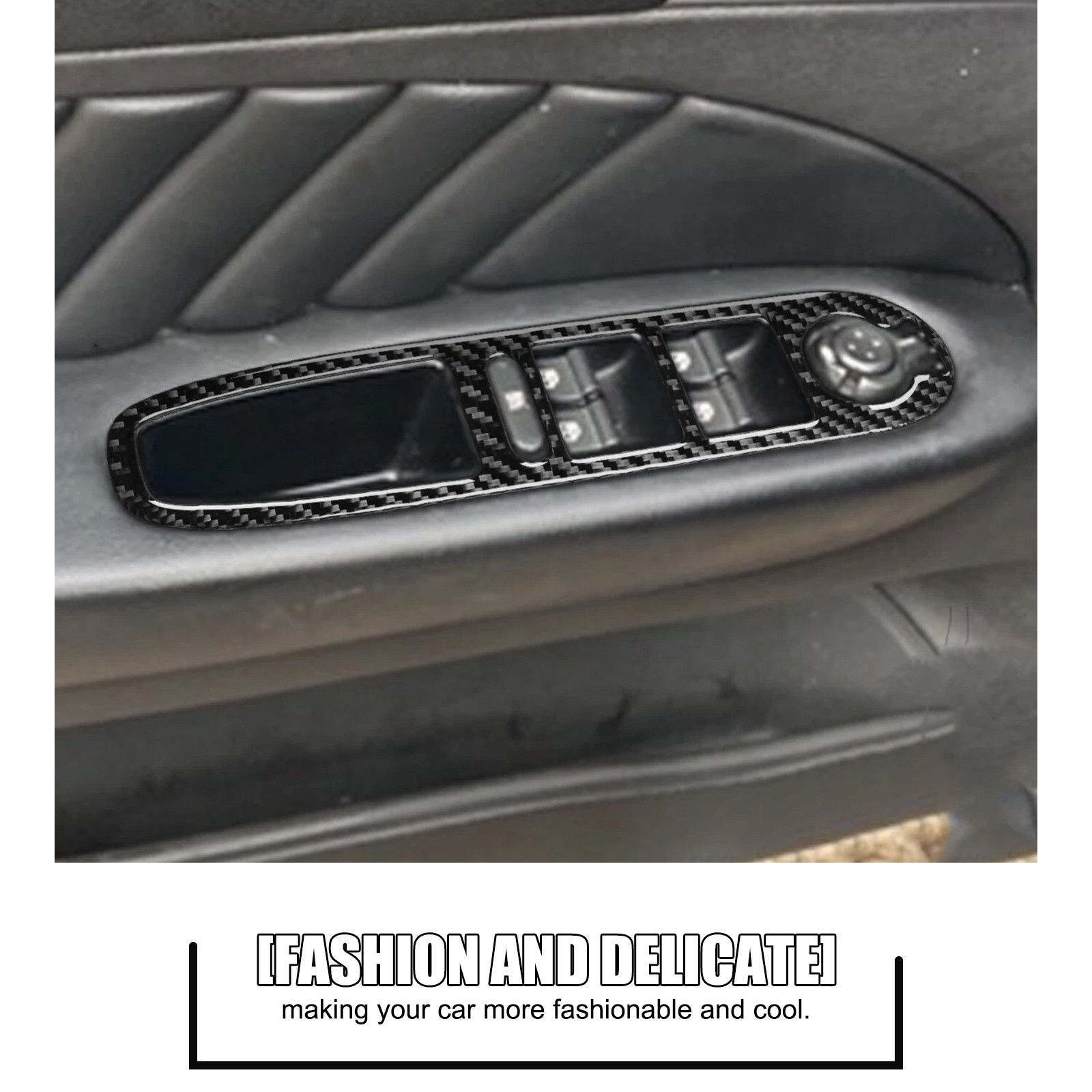 Carbon Car Window Glass Lifting Button Frame Sticker For Alfa Romeo 159 2004-11