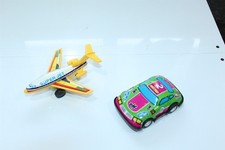 Vintage Friction Toys Lot of 2 Plane And A Race Car