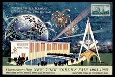 DR WHO 1964 FDC NY WORLDS FAIR MASONIC CACHET LR89562