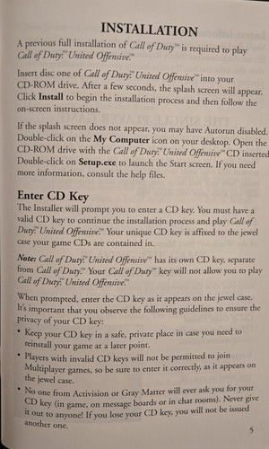 Call Of Duty: United Offensive (PC Game) Expansion Pack / Activision - Picture 7 of 7