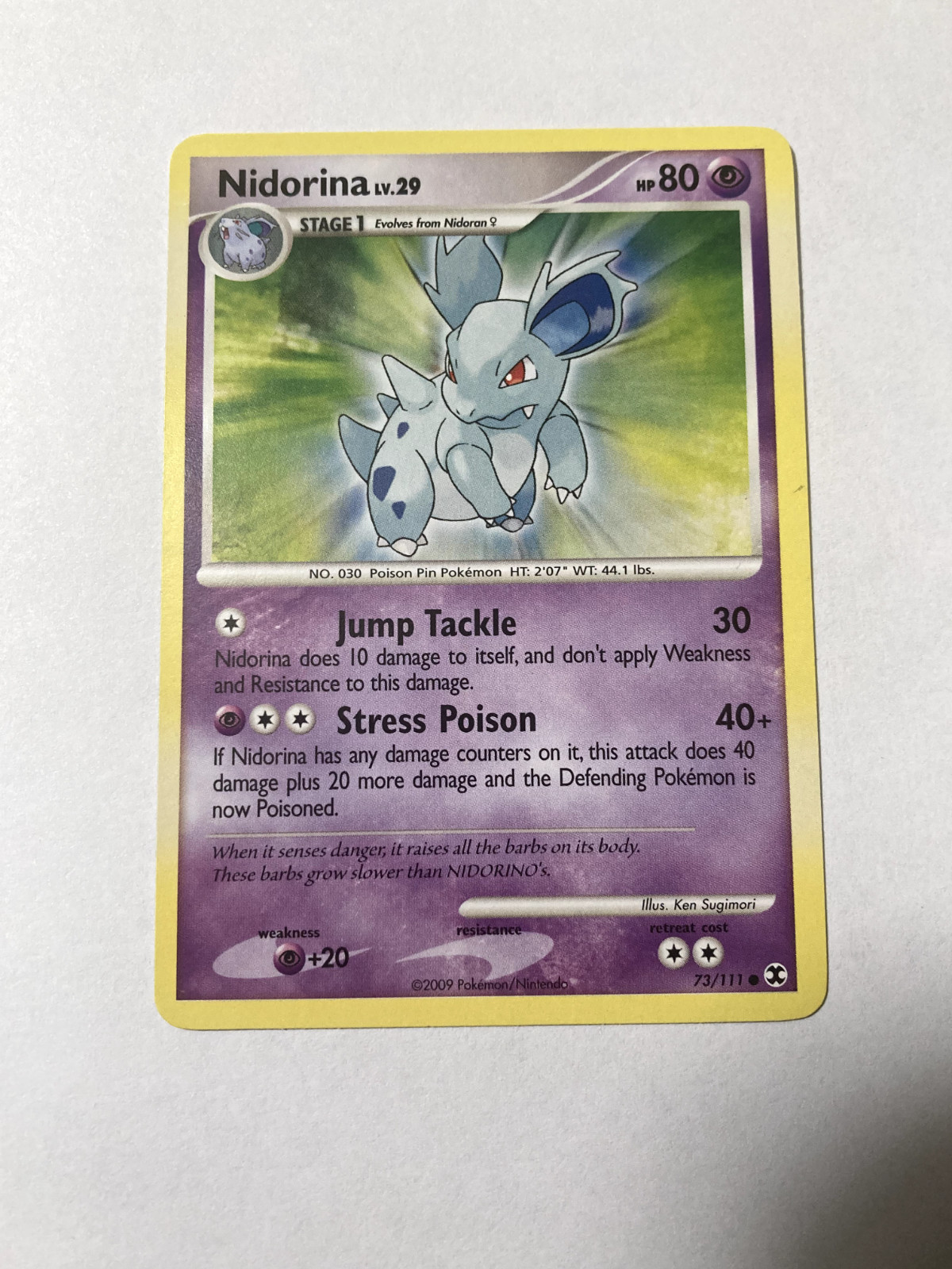 Nidorina 73/111 Regular Rising Rivals LP Pokemon card