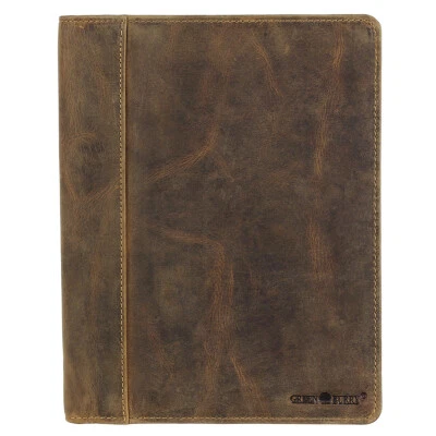 Greenburry Vintage A5 Leder Reißverschluss Schreibmappe Aktenmappe Mappe