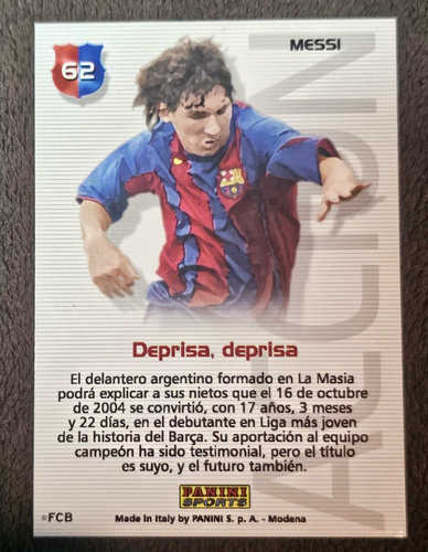 2004-05 Panini Megacracks Barca Campeon Lionel Messi Rookie RC #1709 - Picture 2 of 10