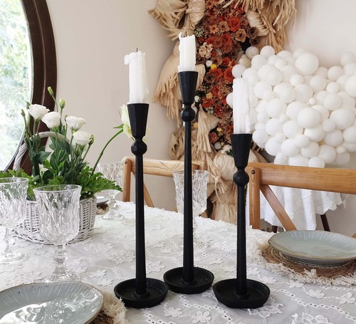 Iron Taper Candle Holder Set 3 - Decorative Candle Stand - Candlestick Holder... - Picture 5 of 7