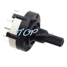 AC 125V RS26 12 Switch 1 Pole Position Band Rotary Channel Thread Plastic