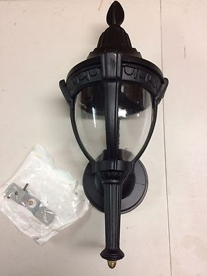 Wall Fixture By Phoenix Lighting Co Model # 6050b Black Finish & Glass Panels